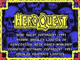 Title screen of Hero Quest on the Commodore 64.