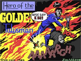 Title screen of Hero of the Golden Talisman on the Commodore 64.