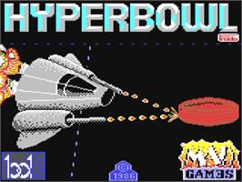 Title screen of Hyperbowl on the Commodore 64.