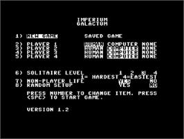 Title screen of Imperium Galactum on the Commodore 64.