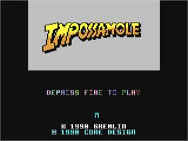 Title screen of Impossamole on the Commodore 64.