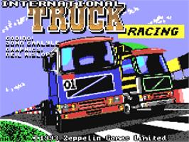 Title screen of International Truck Racing on the Commodore 64.