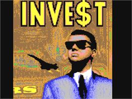 Title screen of Invest on the Commodore 64.