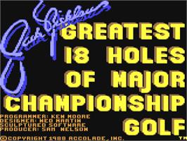 Title screen of Jack Nicklaus' Greatest 18 Holes of Major Championship Golf on the Commodore 64.
