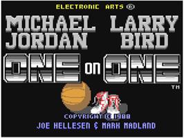 Title screen of Jordan vs. Bird: One-on-One on the Commodore 64.