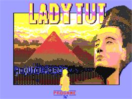 Title screen of Lady Tut on the Commodore 64.
