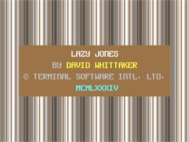 Title screen of Lazy Jones on the Commodore 64.
