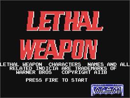 Title screen of Lethal Weapon on the Commodore 64.