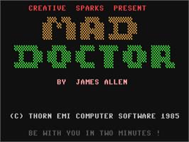 Title screen of Mad Doctor on the Commodore 64.