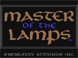 Title screen of Master of the Lamps on the Commodore 64.