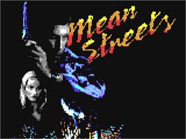 Title screen of Mean Streets on the Commodore 64.
