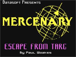 Title screen of Mercenary: Escape From Targ with the Second City on the Commodore 64.