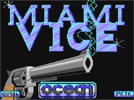 Title screen of Miami Vice on the Commodore 64.