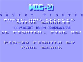 Title screen of Mig-29 Soviet Fighter on the Commodore 64.
