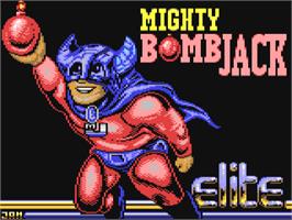 Title screen of Mighty Bombjack on the Commodore 64.