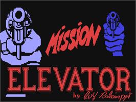 Title screen of Mission Elevator on the Commodore 64.