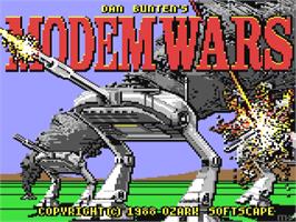 Title screen of Modem Wars on the Commodore 64.