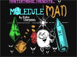Title screen of Molecule Man on the Commodore 64.