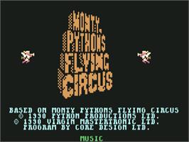 Title screen of Monty Python's Flying Circus on the Commodore 64.