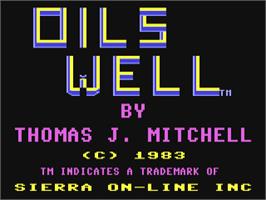Title screen of Oil's Well on the Commodore 64.