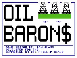 Title screen of Oil Barons on the Commodore 64.