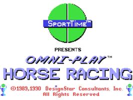 Title screen of Omni-Play Horse Racing on the Commodore 64.