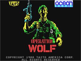 Title screen of Operation Wolf on the Commodore 64.