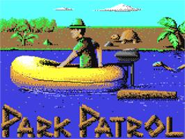 Title screen of Park Patrol on the Commodore 64.