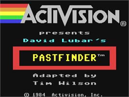 Title screen of Pastfinder on the Commodore 64.