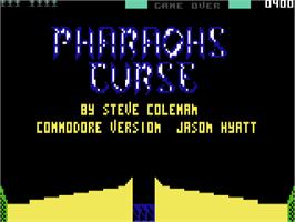 Title screen of Pharaoh's Curse on the Commodore 64.