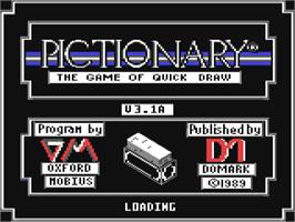 Title screen of Pictionary on the Commodore 64.