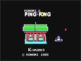 Title screen of Ping Pong on the Commodore 64.