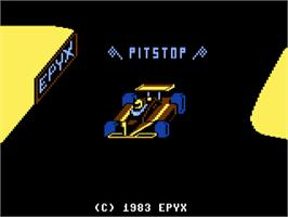 Title screen of Pitstop on the Commodore 64.