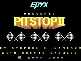 Title screen of Pitstop II on the Commodore 64.