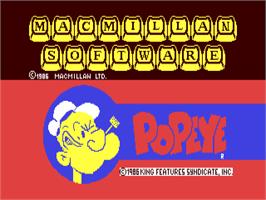 Title screen of Popeye on the Commodore 64.