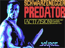 Title screen of Predator on the Commodore 64.