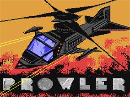 Title screen of Prowler on the Commodore 64.