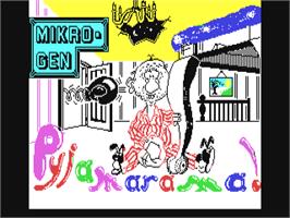 Title screen of Pyjamarama on the Commodore 64.