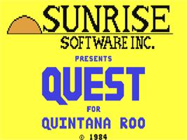 Title screen of Quest for Quintana Roo on the Commodore 64.