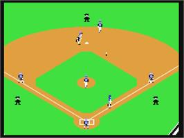Title screen of RBI 2 Baseball on the Commodore 64.