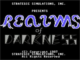 Title screen of Realms of Darkness on the Commodore 64.