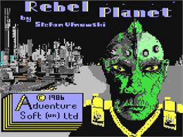 Title screen of Rebel Planet on the Commodore 64.