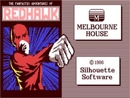 Title screen of Red Hawk on the Commodore 64.