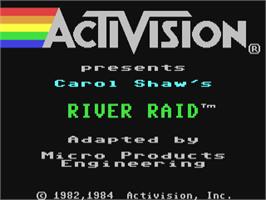Title screen of River Raid on the Commodore 64.