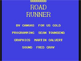 Title screen of Road Runner on the Commodore 64.