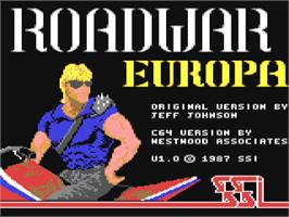 Title screen of Roadwar Europa on the Commodore 64.