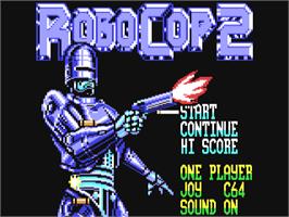 Title screen of RoboCop 2 on the Commodore 64.