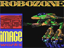 Title screen of Robozone on the Commodore 64.
