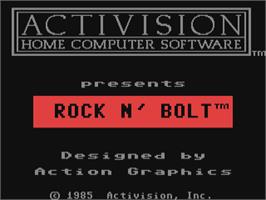 Title screen of Rock n' Bolt on the Commodore 64.