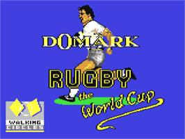 Title screen of Rugby: The World Cup on the Commodore 64.